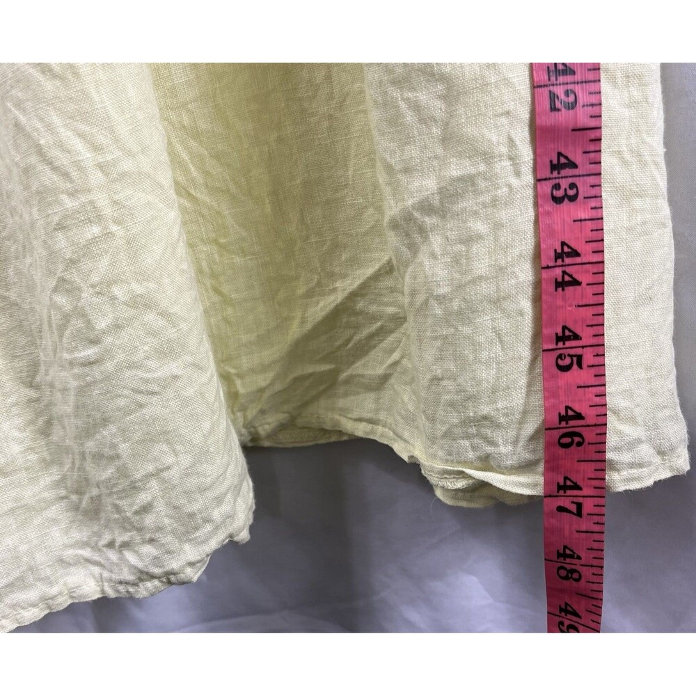 Made in Italy Linen Midi Dress Women Yellow Smocked Boho Sundress Size M - Picture 16 of 16